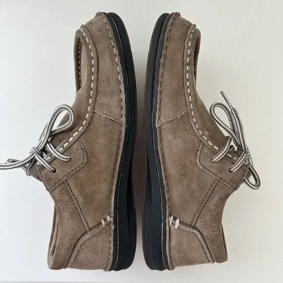 Birkenstock Womens Pasadena Lace Up Shoes Sz EU 38 US 7-7.5 Tan Suede Moccasins - Picture 7 of 12